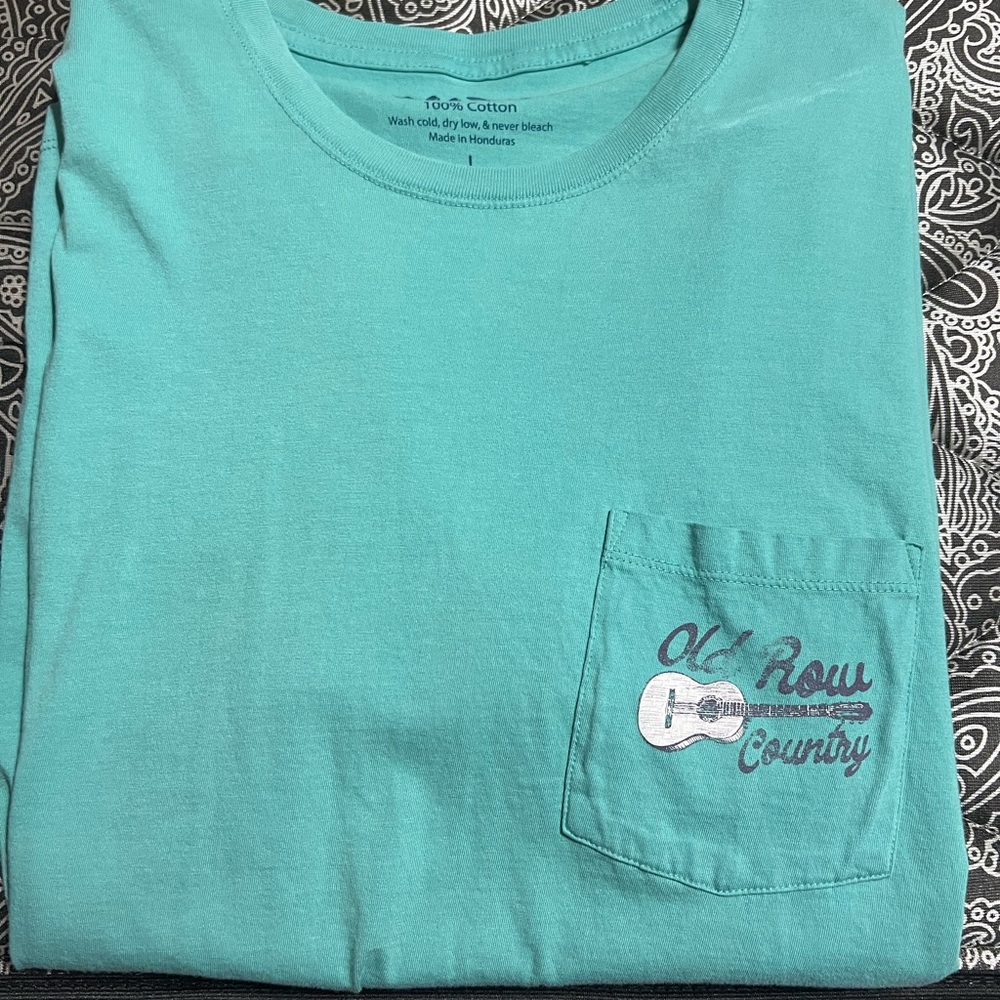 Men’s Old Row Short Sleeve T-Shirt. Green. Size Large.